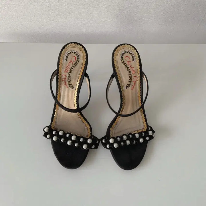 [SOLD OUT] 225 샬롯올림피아 블랙 스웨이드 샌들 35.5