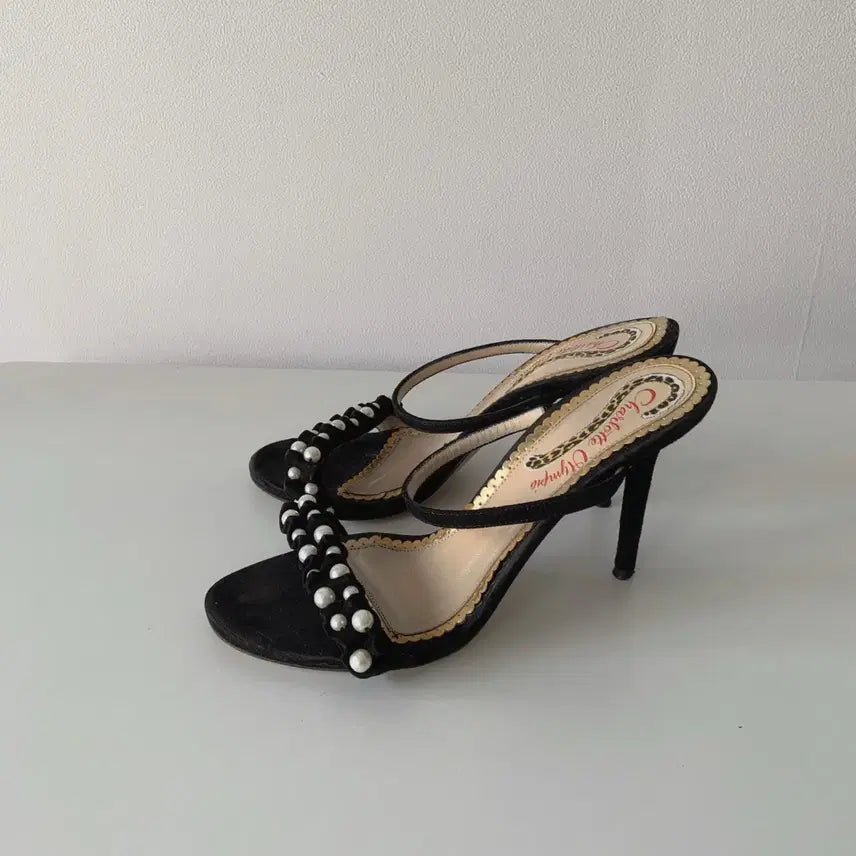 [SOLD OUT] 225 샬롯올림피아 블랙 스웨이드 샌들 35.5