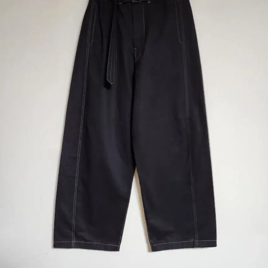 [BUNJANG] Stylish Wide Belted Long Pants / 세련된 와이드 벨티드 롱팬츠31
