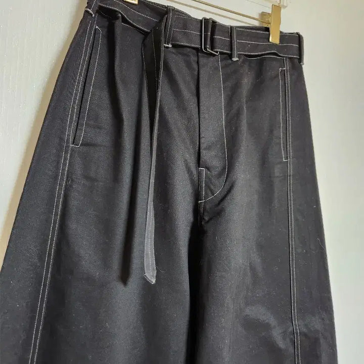 [BUNJANG] Stylish Wide Belted Long Pants / 세련된 와이드 벨티드 롱팬츠31