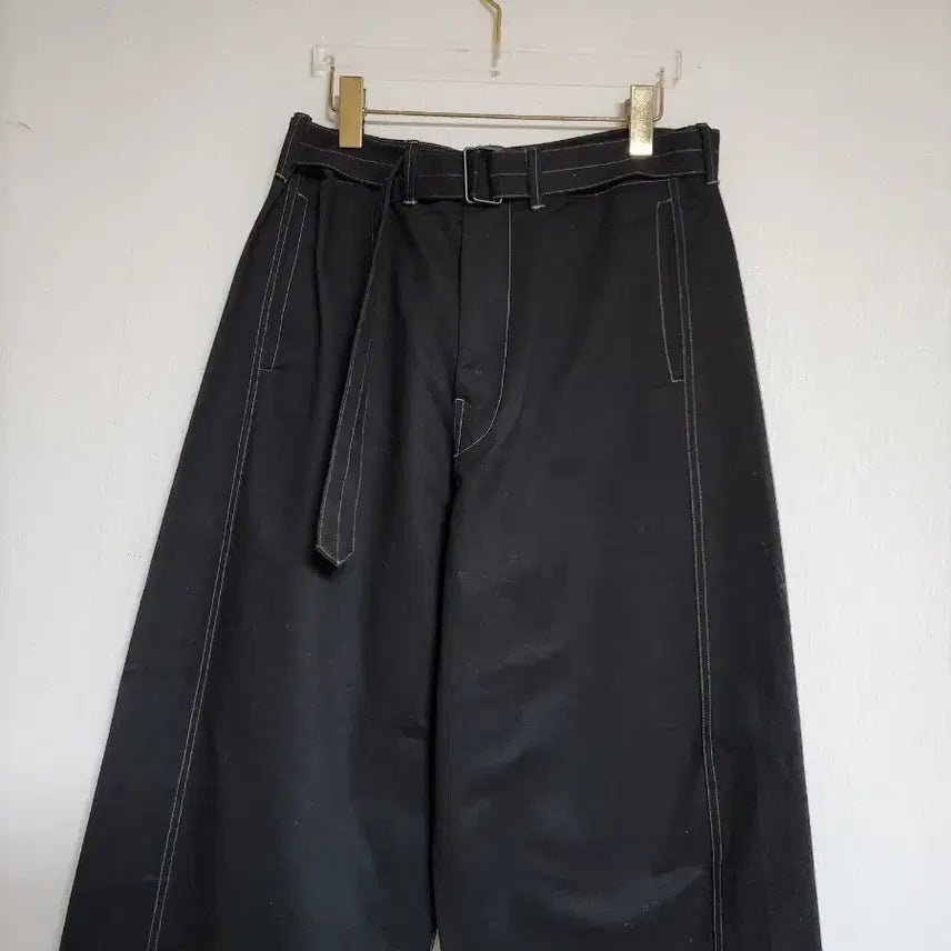 [BUNJANG] Stylish Wide Belted Long Pants / 세련된 와이드 벨티드 롱팬츠31