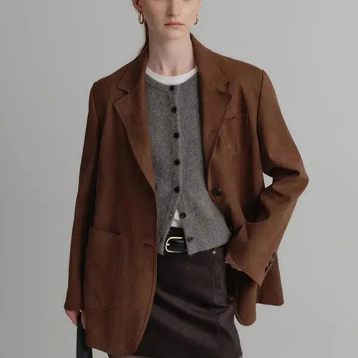 [BUNJANG] Lookast Suede Brown Jacket / (새상품)Lookast 룩캐스트 스웨이드 브라운 자켓
