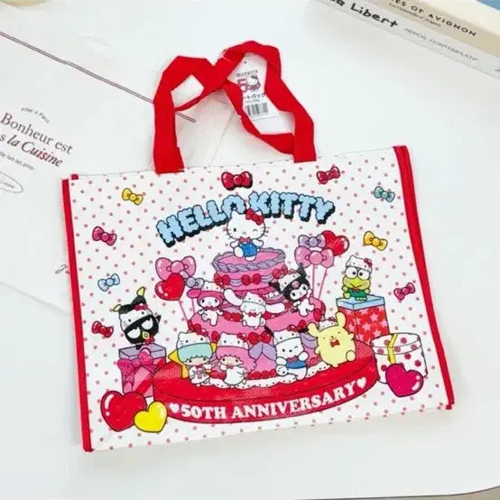 [BUNJANG] Hello Kitty 50th Anniversary Taplin Tote Bag / 헬로키티 50주년 기념 토트백