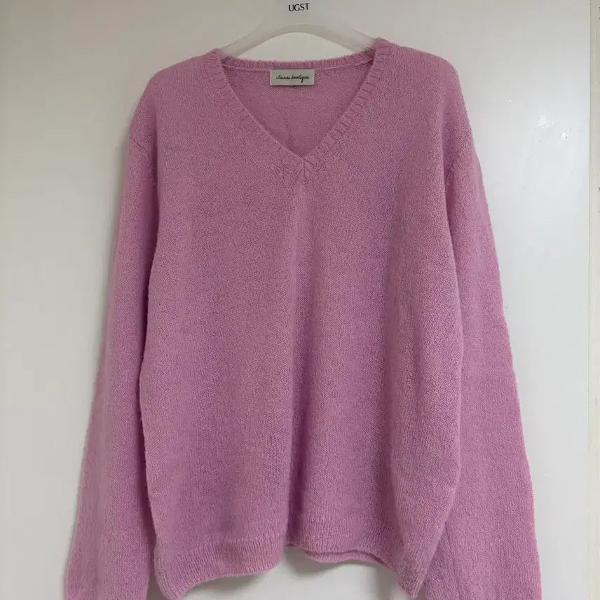 [BUNJANG] Sienne Mumu V-neck Knit_Pink / 시엔느 Mumu V-neck Knit_Pink