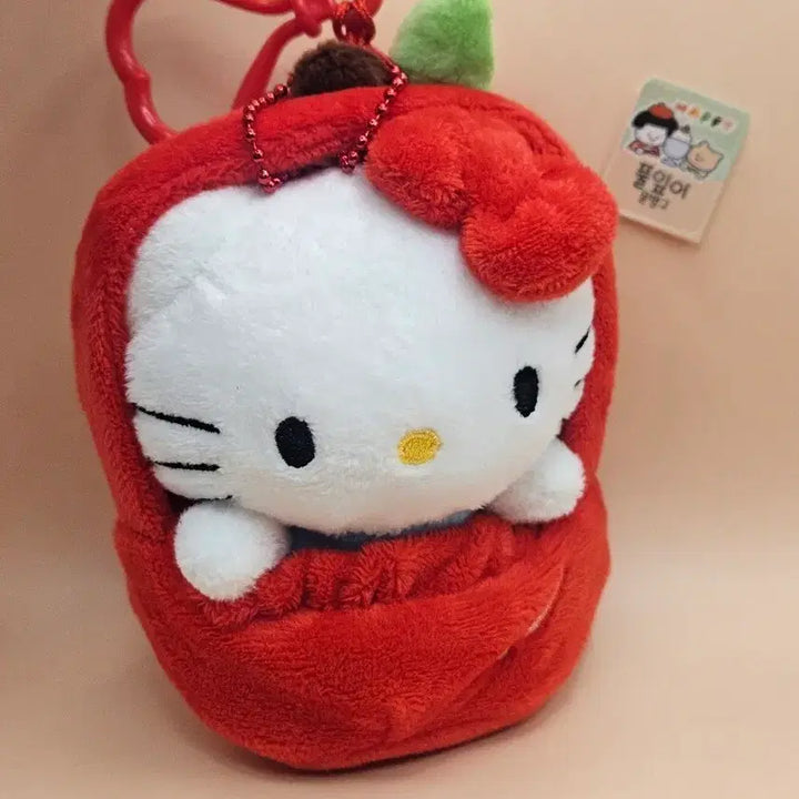 [BUNJANG] Sanrio Hello Kitty Apple Keychain / 키티 과일하우스 애플 키링. 새상품