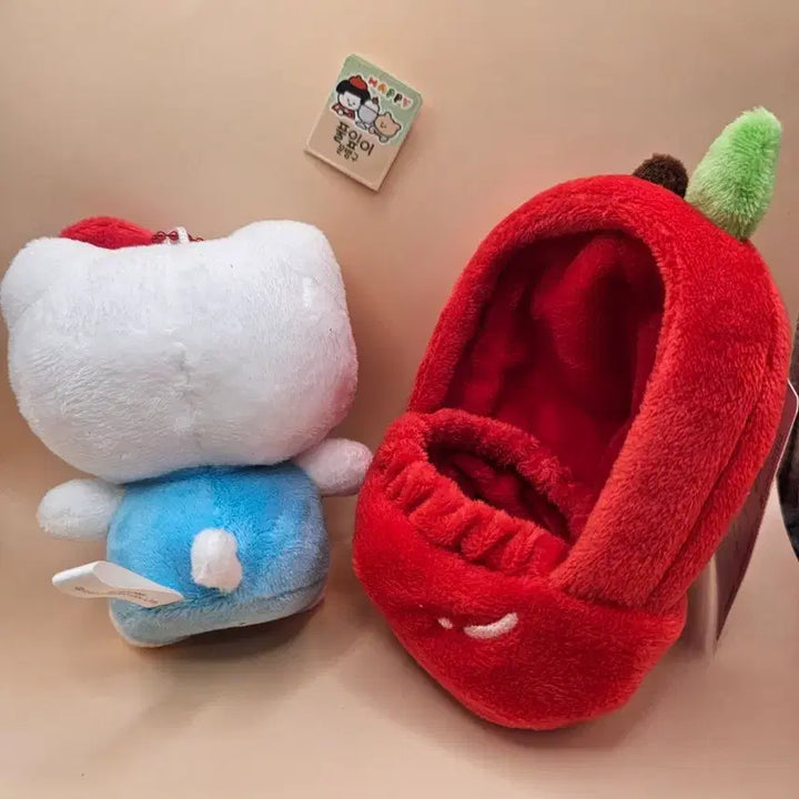 [BUNJANG] Sanrio Hello Kitty Apple Keychain / 키티 과일하우스 애플 키링. 새상품
