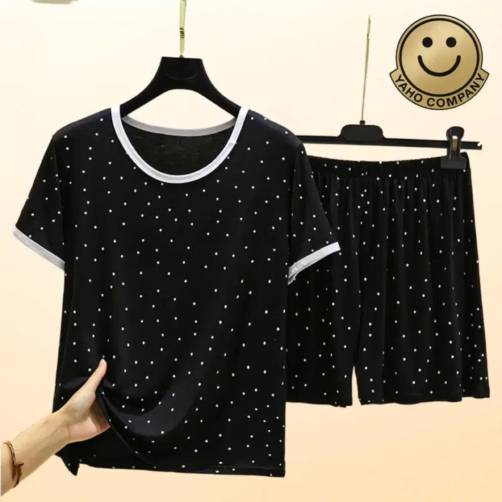 [BUNJANG] Dot Short Sleeve Pajama Set / 도트 반팔 파자마 세트