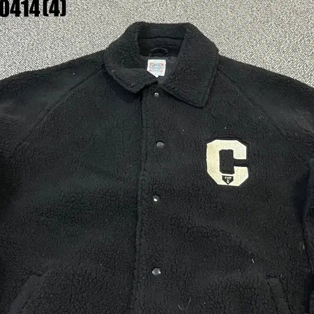 [BUNJANG] EBBETS FIELD Black C Logo Fleece Jacket / L 이벳필드 블랙 C로고 뽀글이 플리스 자켓 0414(4)