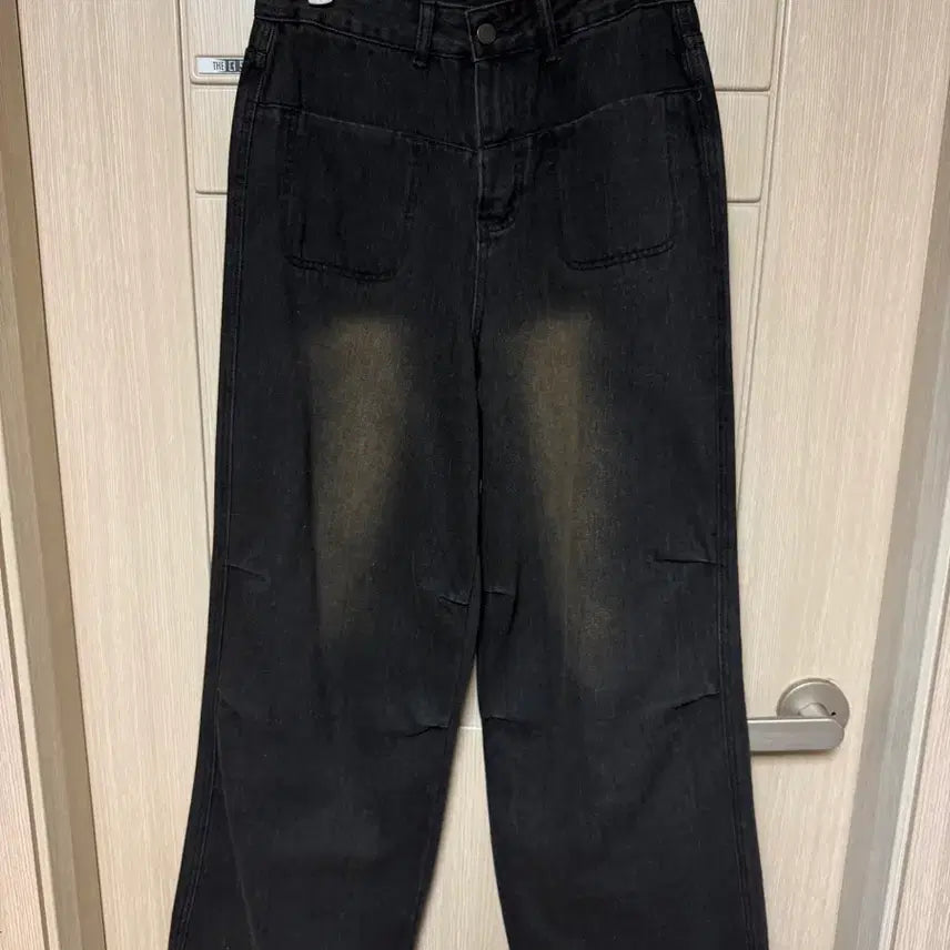 [BUNJANG] Black Denim Wide Pants / 흑청데님와이드팬츠