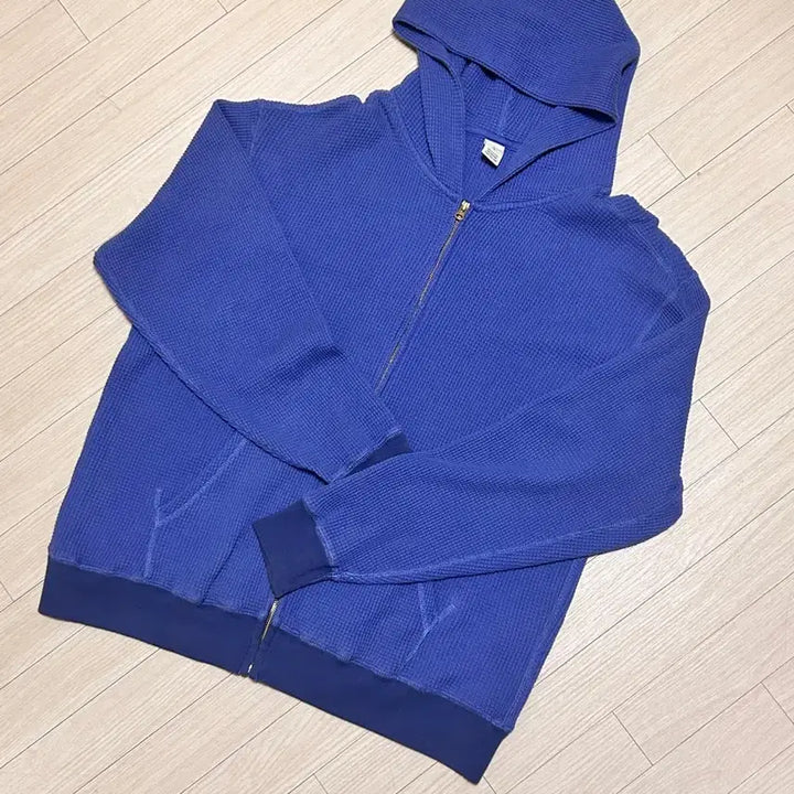 [SOLD OUT] [XL, 4] 카키스 와플 후드집업 블루