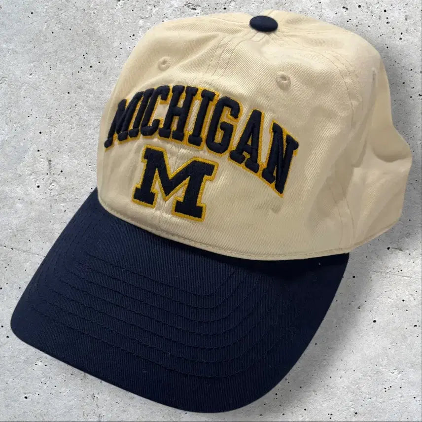 [BUNJANG] Starter Michigan Baseball Cap Ivory Navy / 스타터 미시건 야구 볼캡 모자 아이보리 네이비