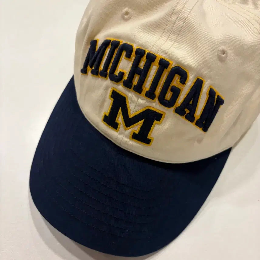 [BUNJANG] Starter Michigan Baseball Cap Ivory Navy / 스타터 미시건 야구 볼캡 모자 아이보리 네이비