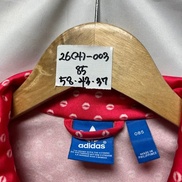 [SOLD OUT] [정품/85] 아디다스 파이어버드 립 땡땡이 핑크분홍 트랙탑/져지