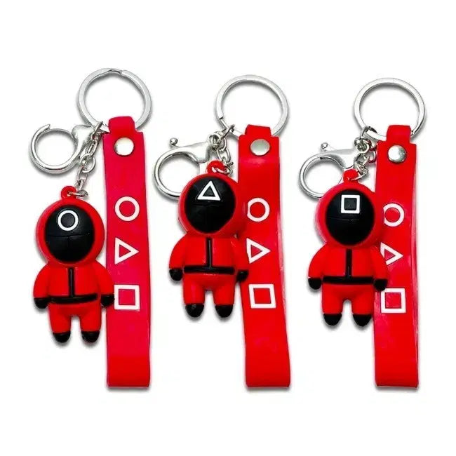[BUNJANG] Squid Game Staff Keyring Set / (무배)오징어게임 진행요원 키링 3개 1세트 열쇠고리