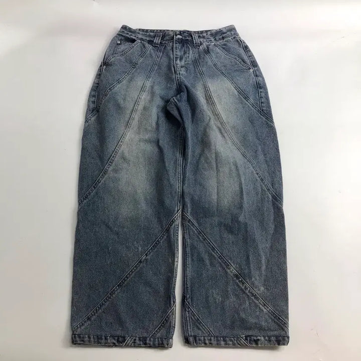 [SOLD OUT] 빈티지 워싱 데님 와이드 팬츠