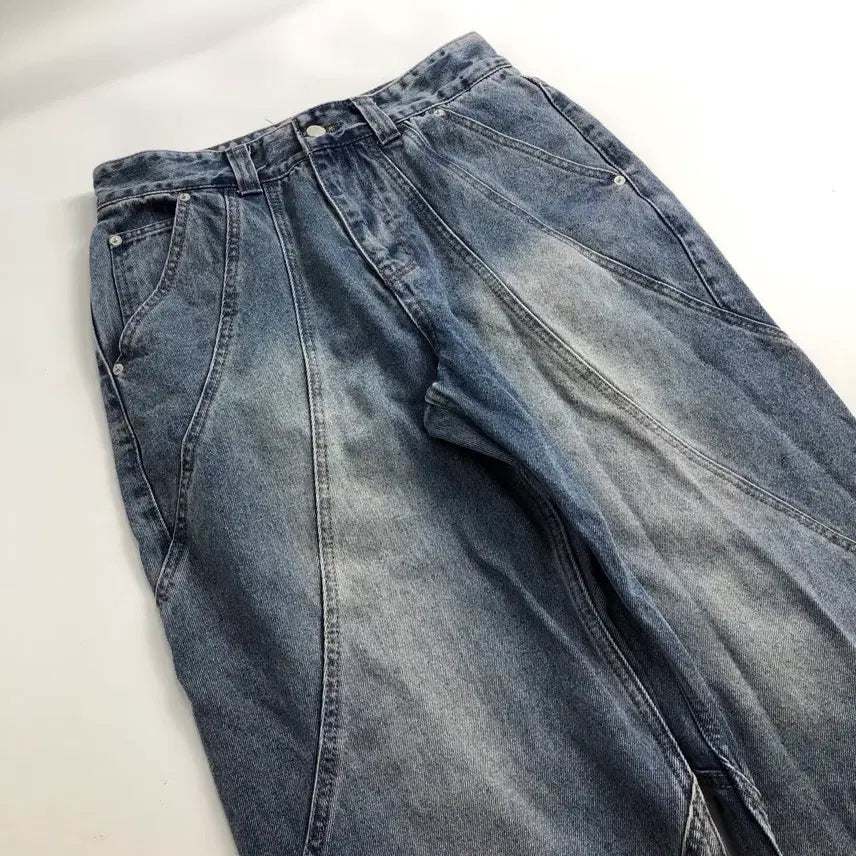 [SOLD OUT] 빈티지 워싱 데님 와이드 팬츠