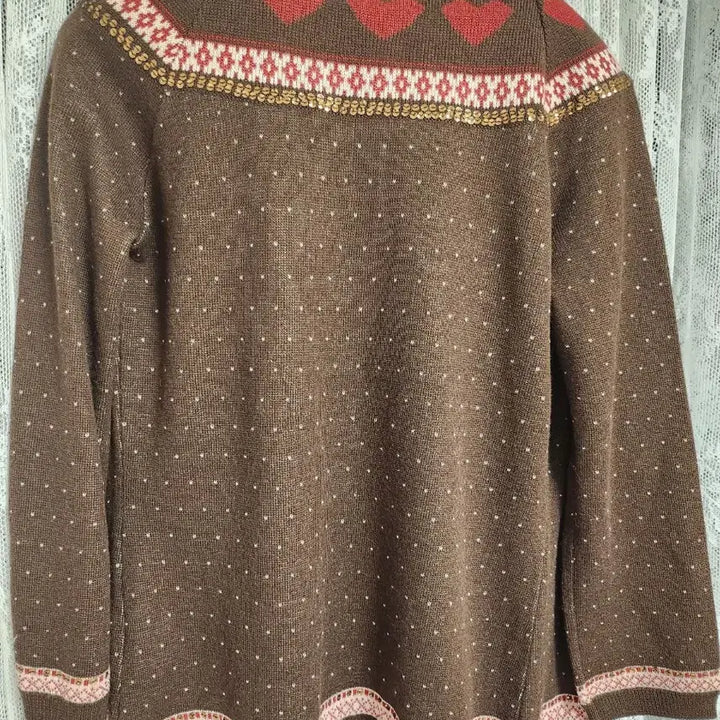 [SOLD OUT] nanette lepore 브라운 하트 가디건