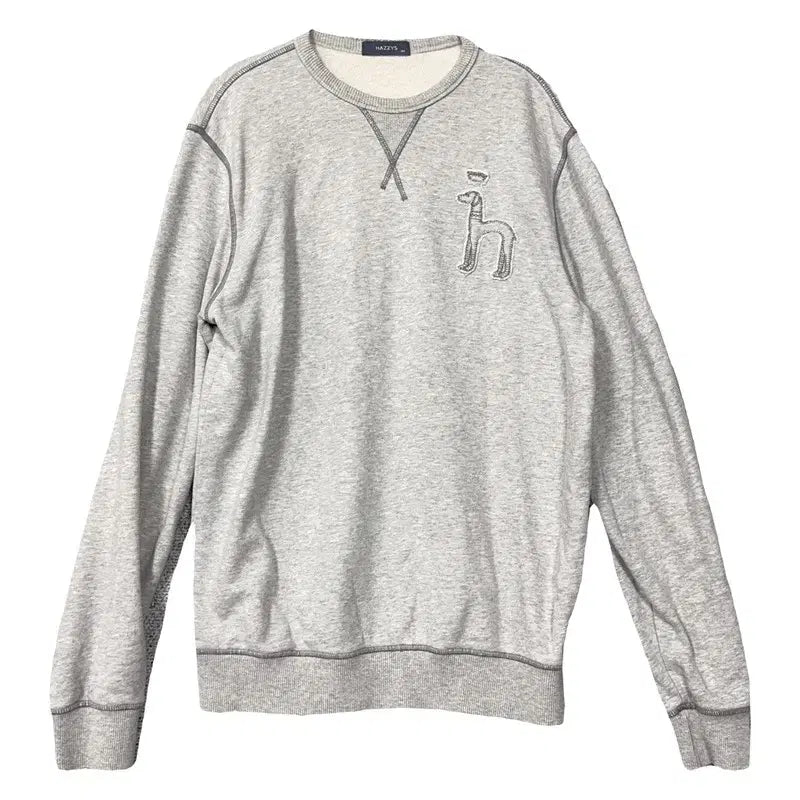 [BUNJANG] Hazzys Light Gray Cotton Sweatshirt / 해지스 라이트 그레이 맨투맨 100
