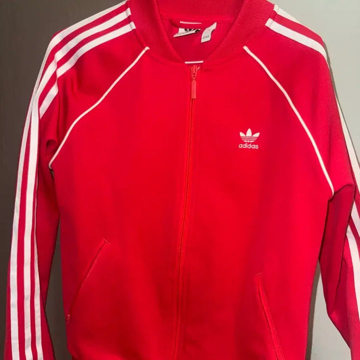 [BUNJANG] Adidas Red Three-Stripe Track Top / 아디다스 빨간색 삼선 트랙탑