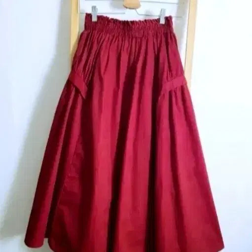 [BUNJANG] Red Banding Long Skirt / 레드 밴딩 롱스커트