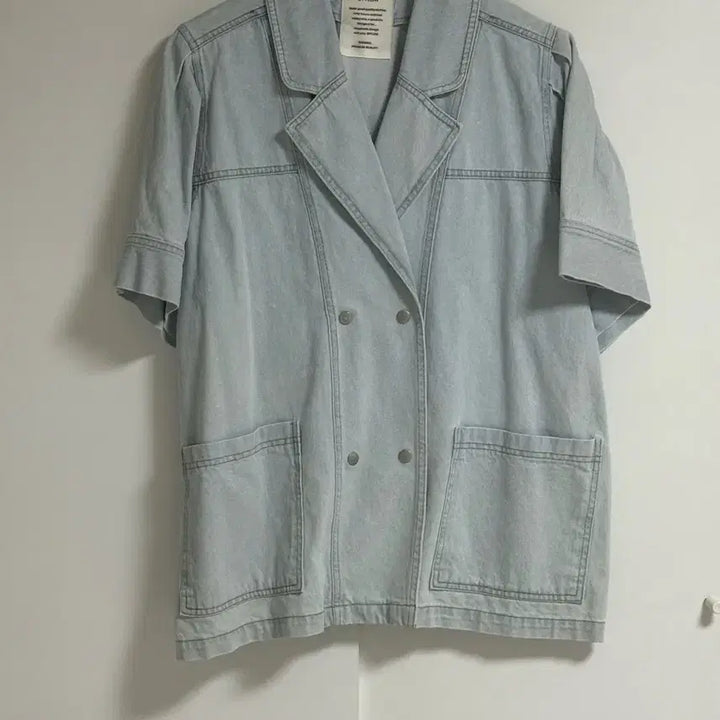 [BUNJANG] Light Blue Denim Short Sleeve Jacket / 연청 데님 반팔 자켓