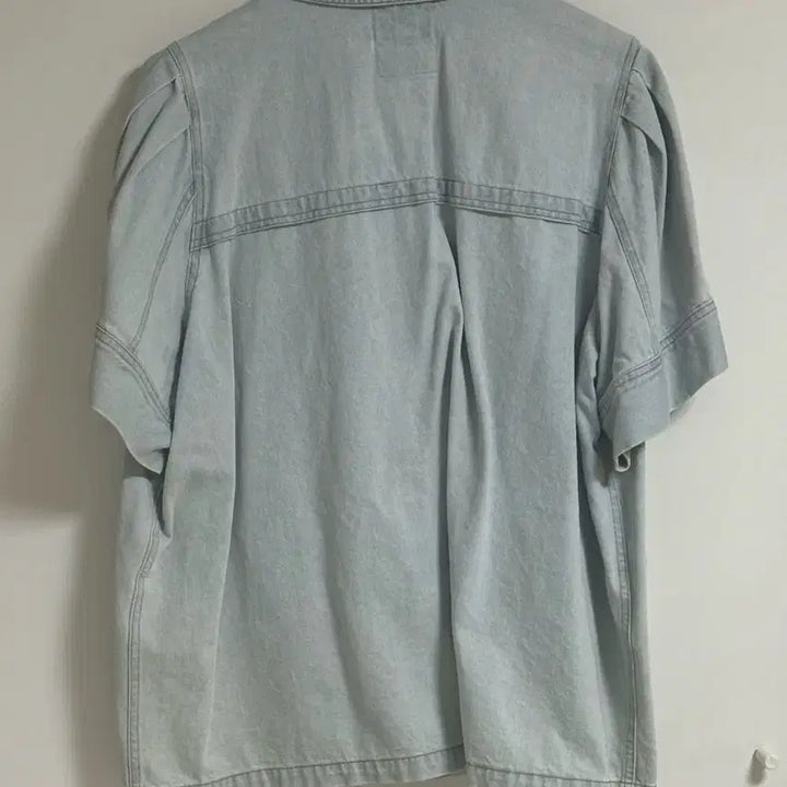 [BUNJANG] Light Blue Denim Short Sleeve Jacket / 연청 데님 반팔 자켓