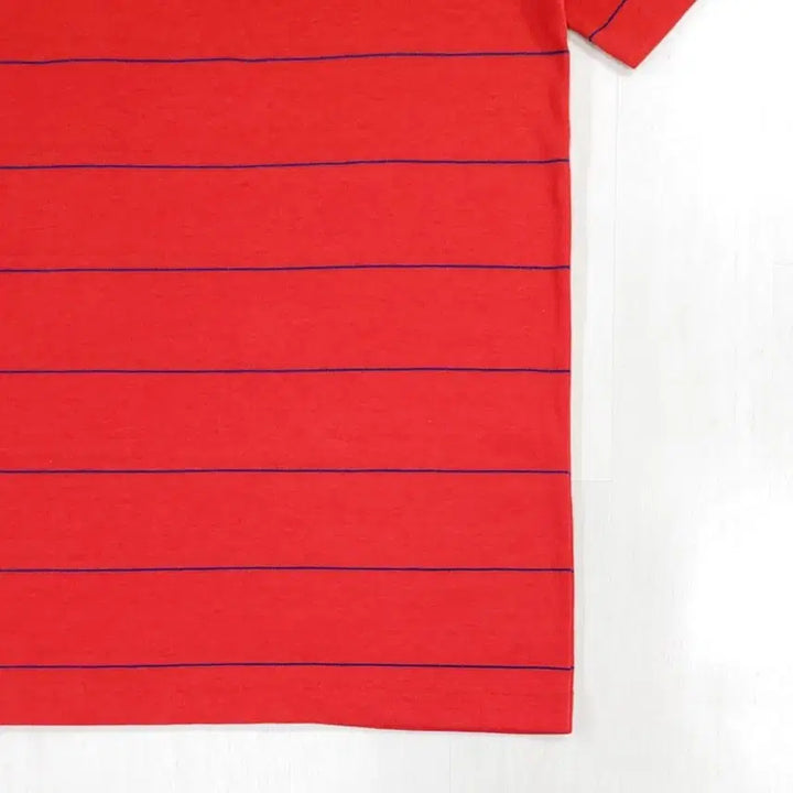 [BUNJANG] Disney Mickey Mouse Stripe Polo Shirt / 90년대 미키마우스 스트라이프 반팔 카라티 M