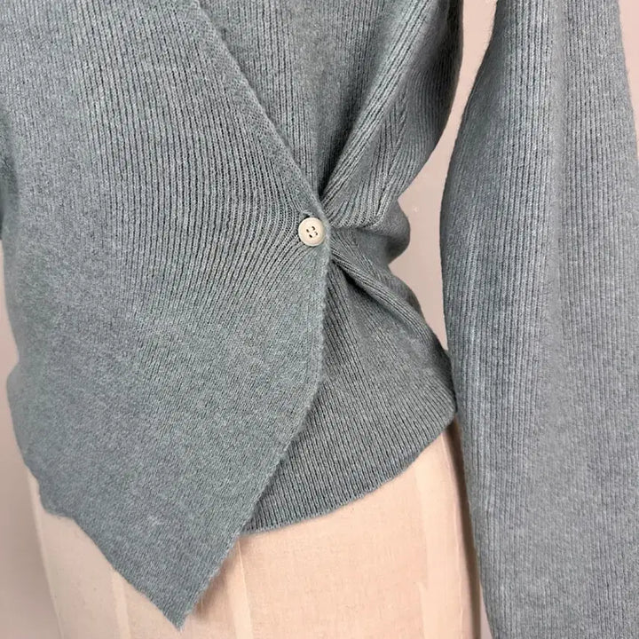 [BUNJANG] V-Neck Wool Cashmere Wrap Knit Top / 끈 리본 브이넥 울 캐시미어 랩 니트 에이블리 지그재그 하객룩 출근룩