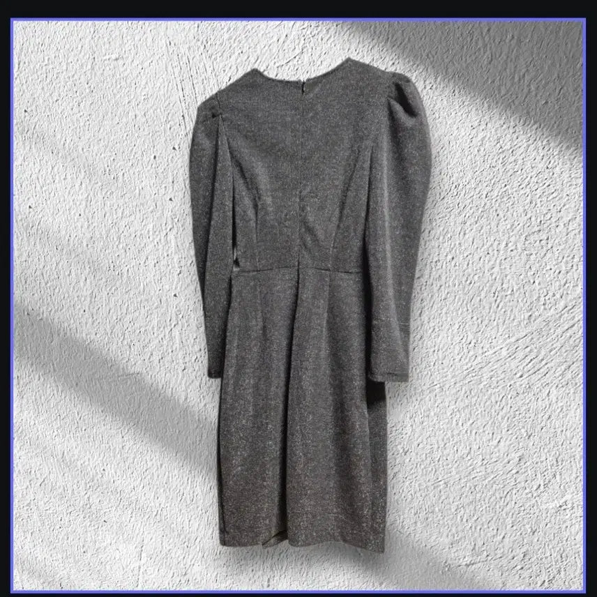[BUNJANG] Sparkling Silver &amp; Black Wrap Dress / 반짝이는 펄 원단의 섹시한 원피스