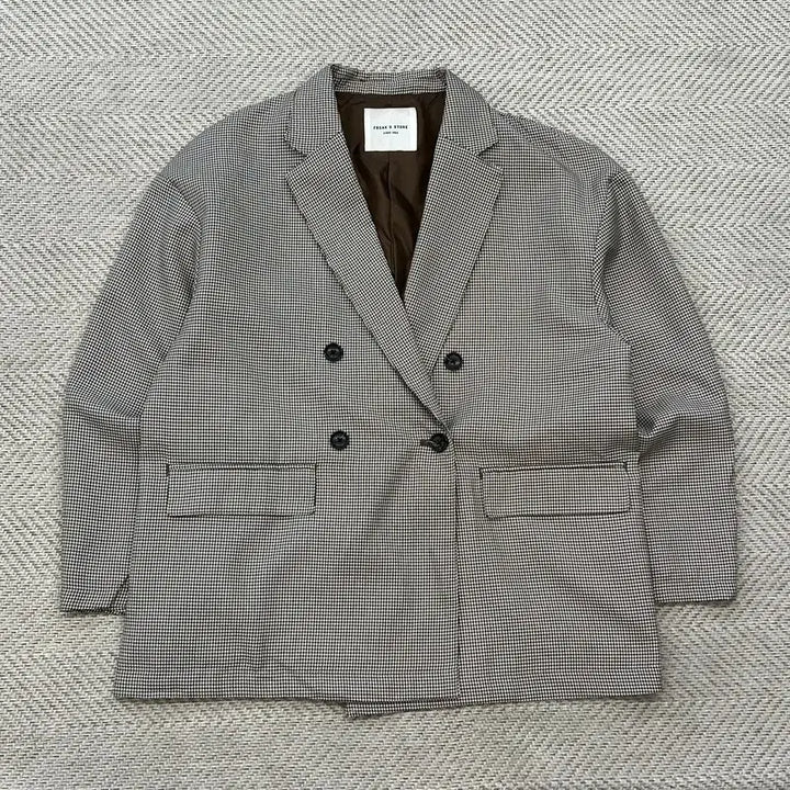 [BUNJANG] Freaks Store Check Double Blazer r3510 / 프릭스스토어 체크 더블 블레이저 r3510