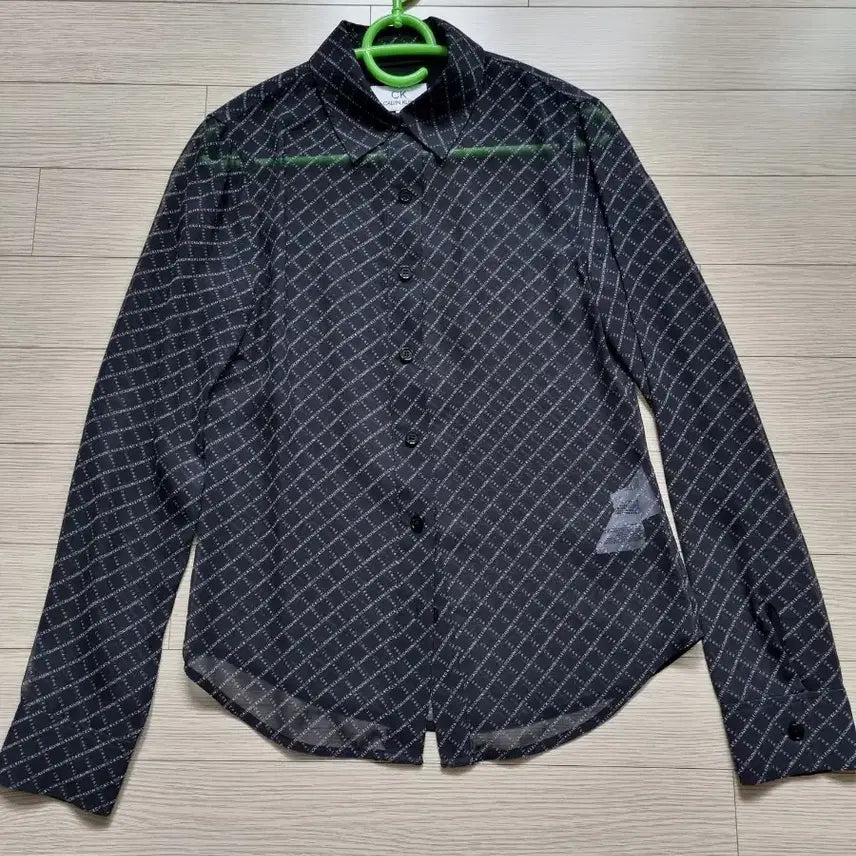 [BUNJANG] Calvin Klein Patterned Shirt - Black Long Sleeve / CK 캘빈클라인 패턴 셔츠 블랙 긴팔