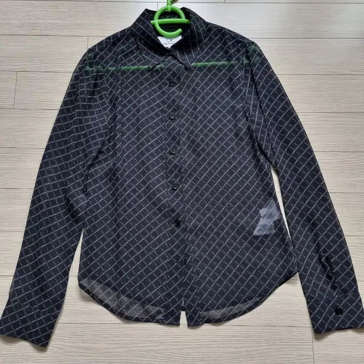 [BUNJANG] Calvin Klein Patterned Shirt - Black Long Sleeve / CK 캘빈클라인 패턴 셔츠 블랙 긴팔
