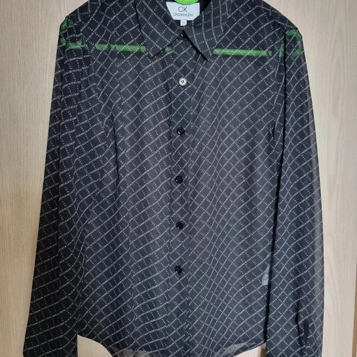 [BUNJANG] Calvin Klein Patterned Shirt - Black Long Sleeve / CK 캘빈클라인 패턴 셔츠 블랙 긴팔