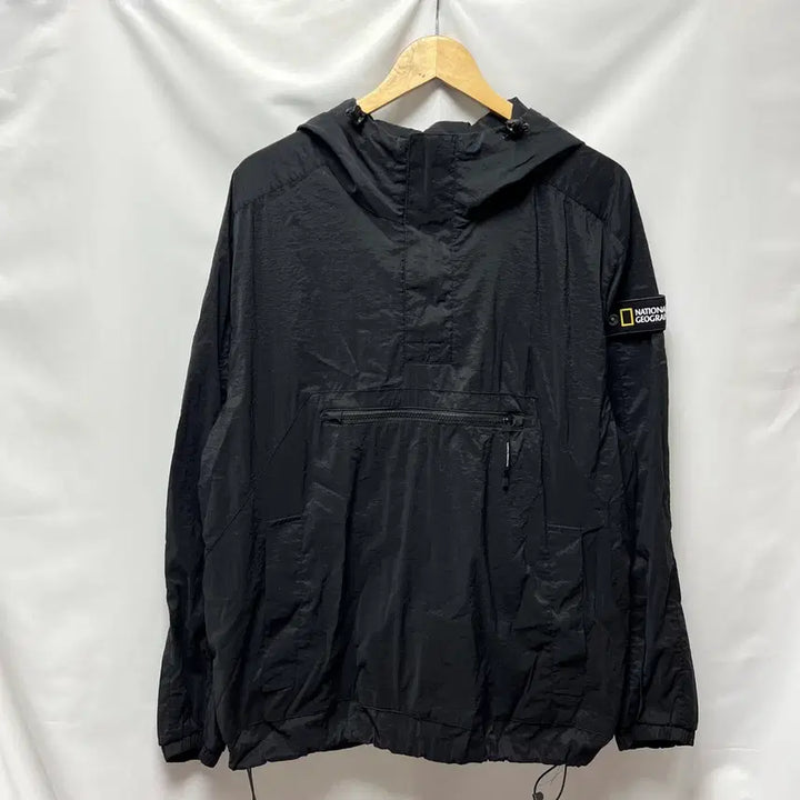 [SOLD OUT] [정품/XL] 내셔널지오그래픽 와펜 블랙 바람막이 아노락 반집업