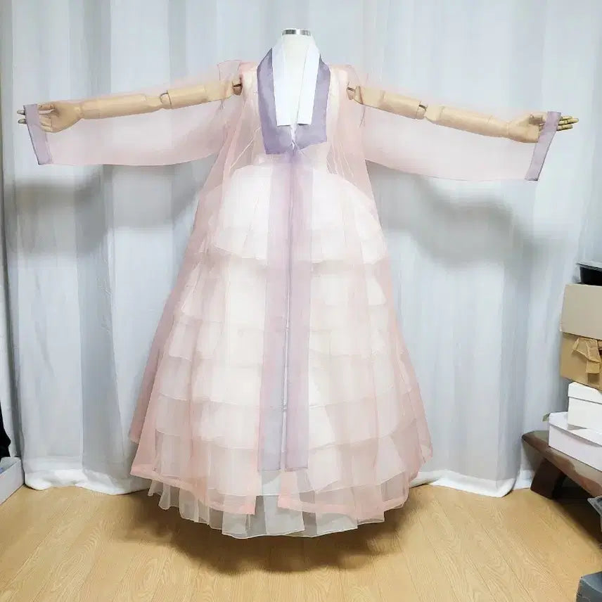 [SOLD OUT] 여성한복 시스루 광폭 장옷 (노방/실크오간자 시스루장옷 참고컷)