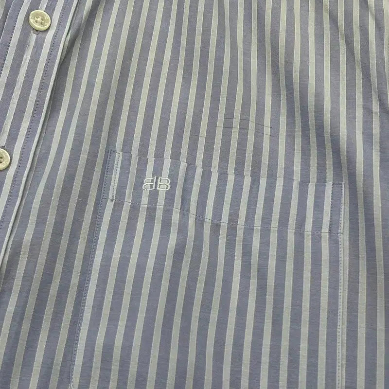 [BUNJANG] Balenciaga Striped Half Shirt / 발렌시아가 스트라이프 하프 셔츠 r3512