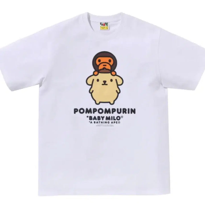 [SOLD OUT] 베이프 x 산리오  폼폼푸린 반팔티 화이트 S