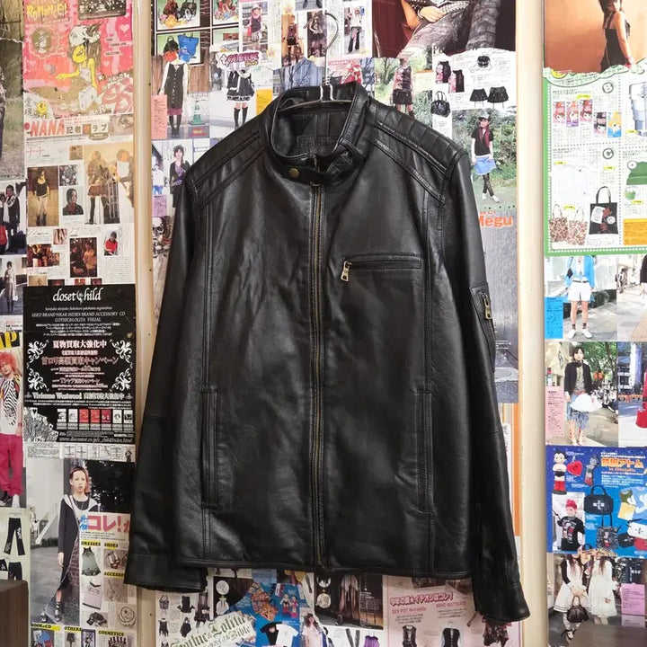 [BUNJANG] Vintage Biker Lambskin Leather Jacket / 빈티지 바이커 무드 양가죽 자켓