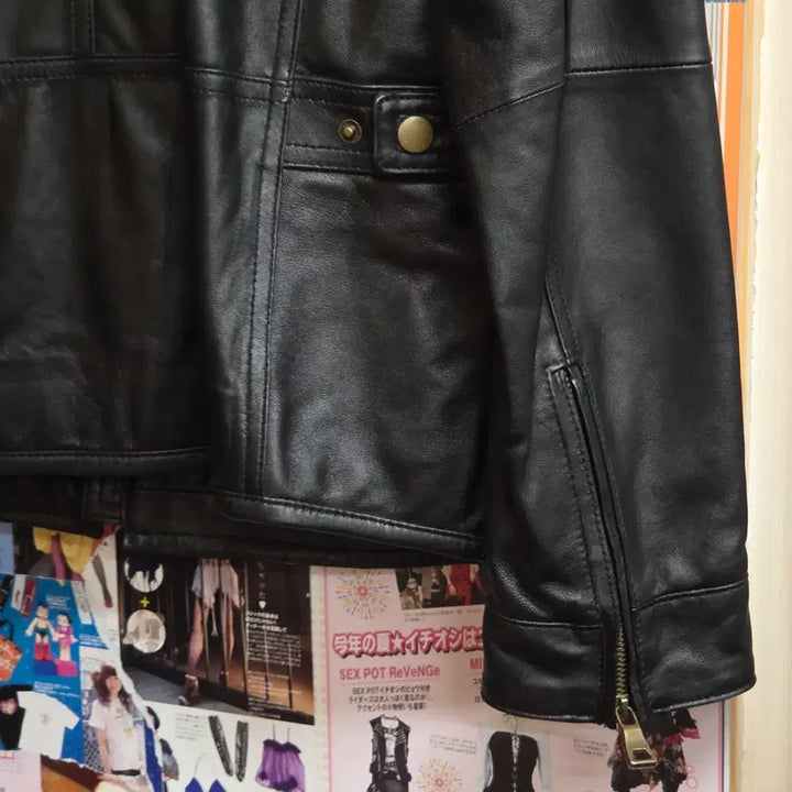[BUNJANG] Vintage Biker Lambskin Leather Jacket / 빈티지 바이커 무드 양가죽 자켓