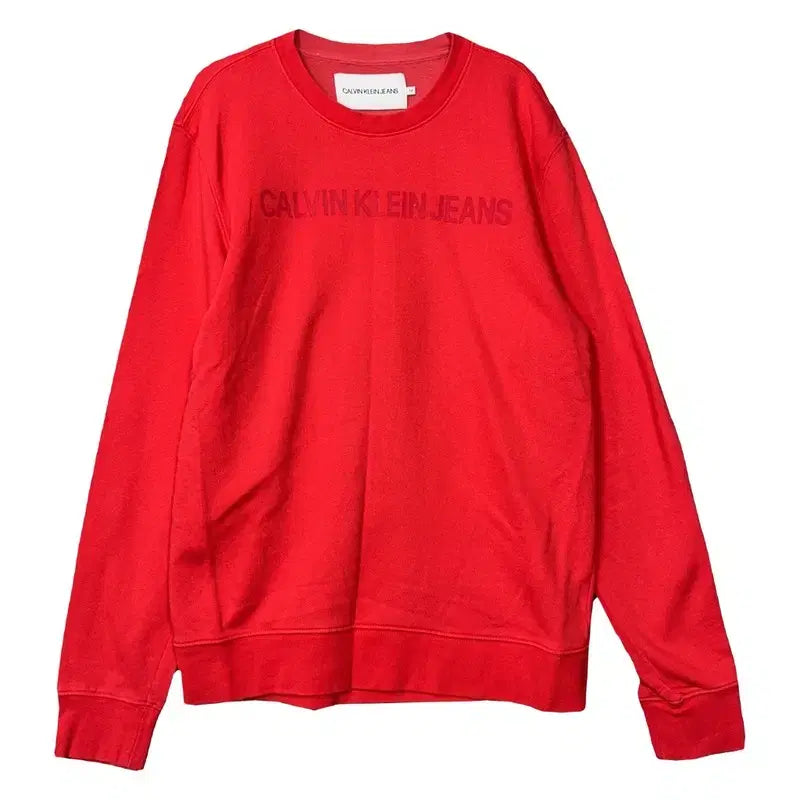 [BUNJANG] Calvin Klein Printed Red Sweatshirt / 캘빈클라인 프린팅 레드 맨투맨 M