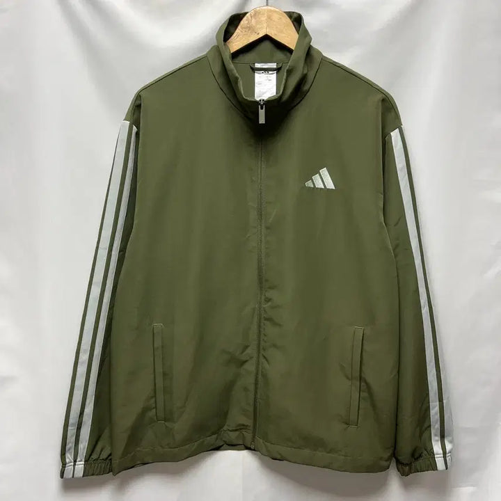 [SOLD OUT] [정품/L] 아디다스 삼선 3s 윈드브레이커 카키 우븐 바람막이