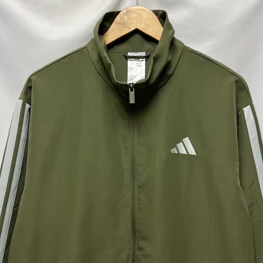 [SOLD OUT] [정품/L] 아디다스 삼선 3s 윈드브레이커 카키 우븐 바람막이