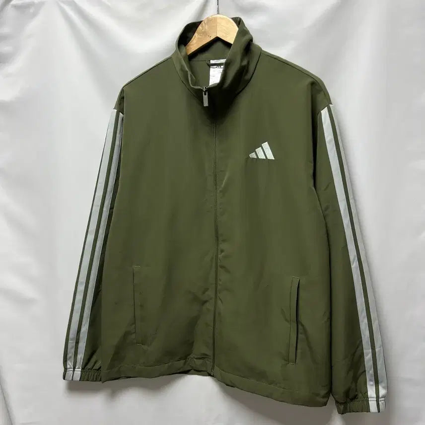 [SOLD OUT] [정품/L] 아디다스 삼선 3s 윈드브레이커 카키 우븐 바람막이