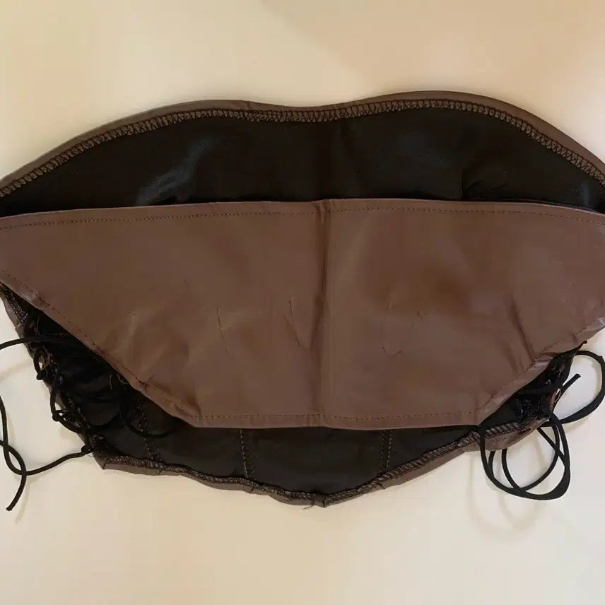 [BUNJANG] Leather Bustier Crop Top / 레더 뷔스티에 크롭 탑