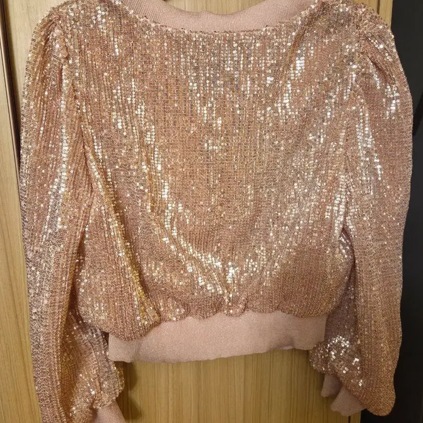 [BUNJANG] LANVIN Sequin Pink Cardigan / LANVIN 랑방 스팽글 핑크 가디건