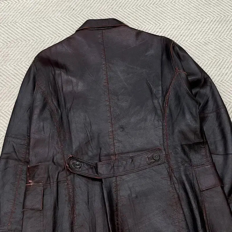 [BUNJANG] Vintage Burgundy Leather Jacket / 빈티지 버건디 레더 자켓 r3520