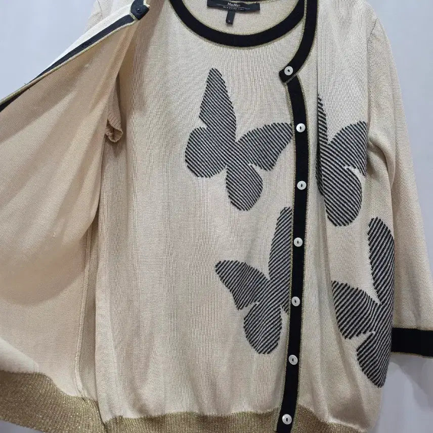 [BUNJANG] Max Mara Butterfly Pattern Tank Top and Cardigan Set / (정품)막스마라 나비 패턴 나시 가디건 세트