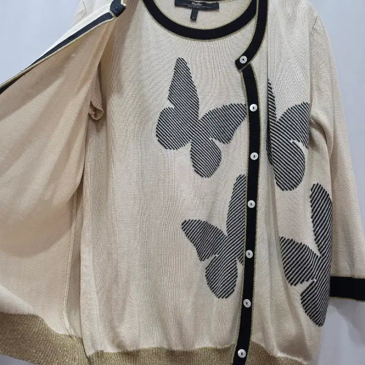 [BUNJANG] Max Mara Butterfly Pattern Tank Top and Cardigan Set / (정품)막스마라 나비 패턴 나시 가디건 세트