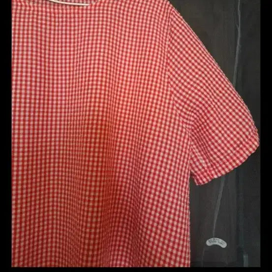 [BUNJANG] Red Gingham Check Flare Dress / 레드 깅엄체크 플레어 원피스