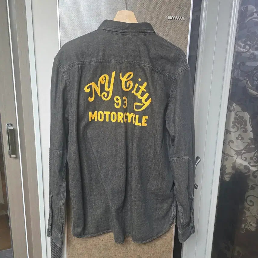 [SOLD OUT] RRL 자수 데님 워크 셔츠 워시트 블랙 (L)